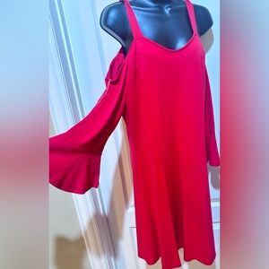 NWT Emilio Pepe Stylish stretchy spandex Red Cold Shoulder Dress size XL